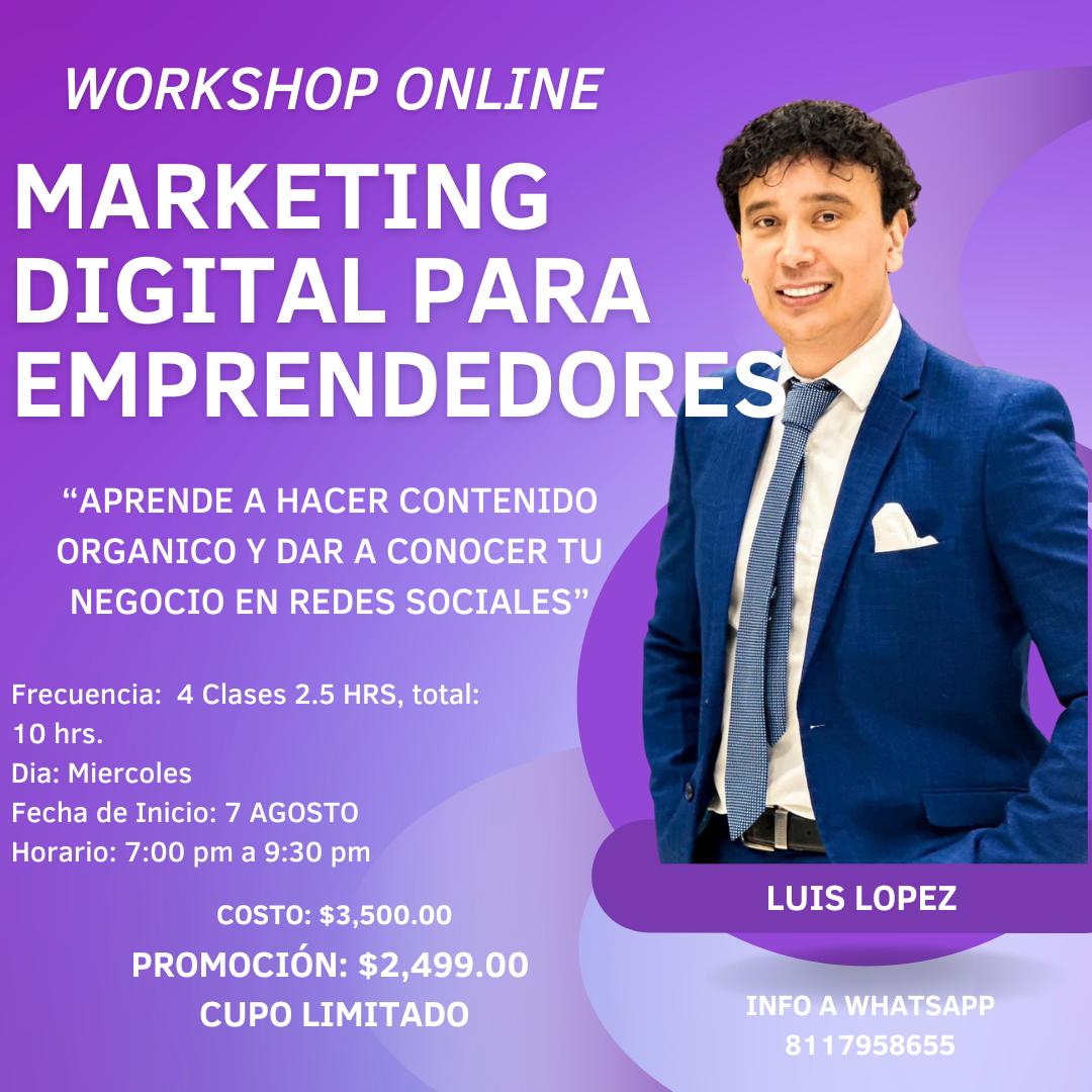 Workshop Online de Marketing para Emprendedores