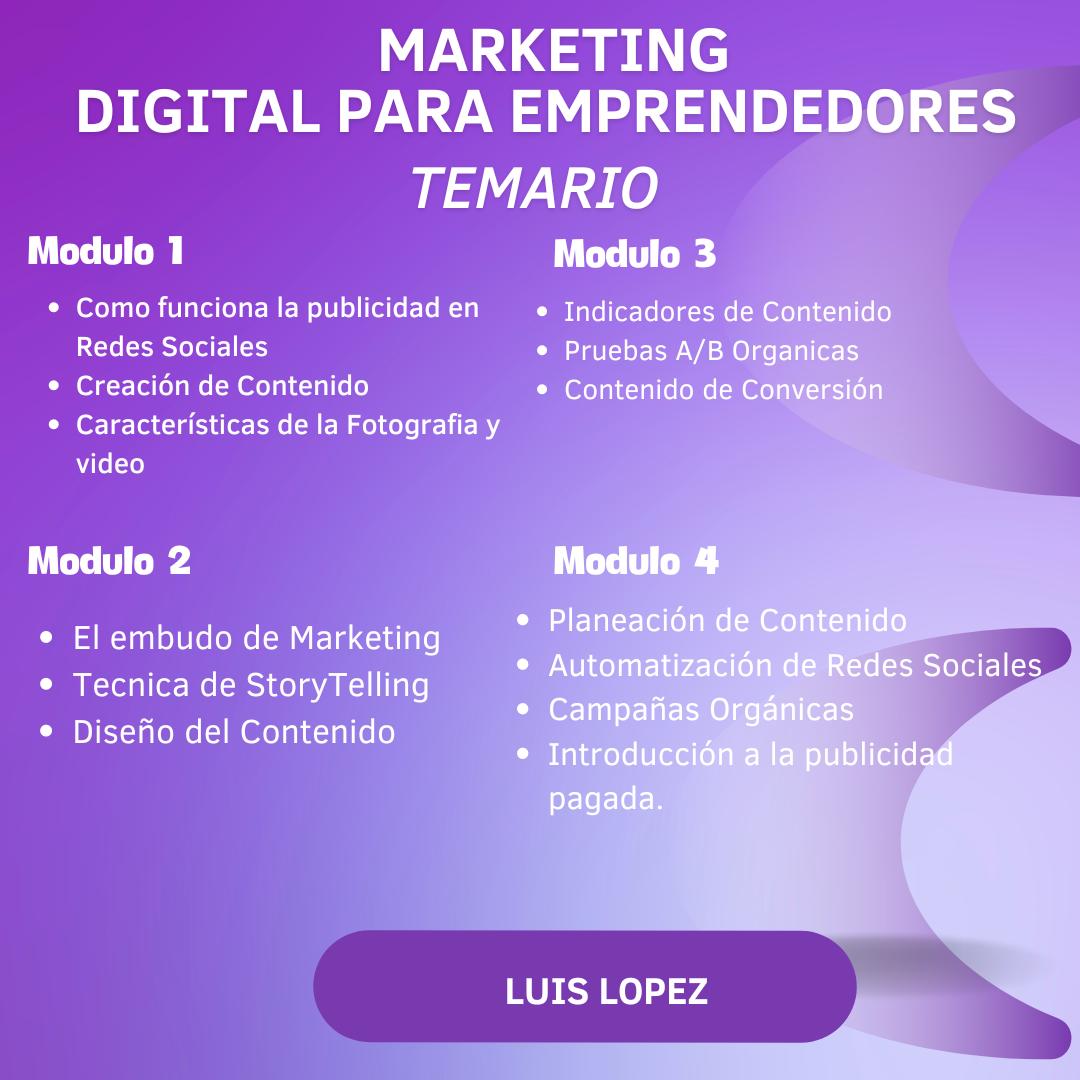 Workshop Online de Marketing para Emprendedores